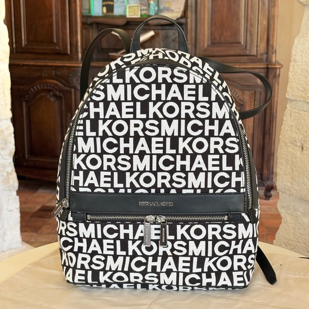 Michael Kors Monogram Black and White Men's Backpack